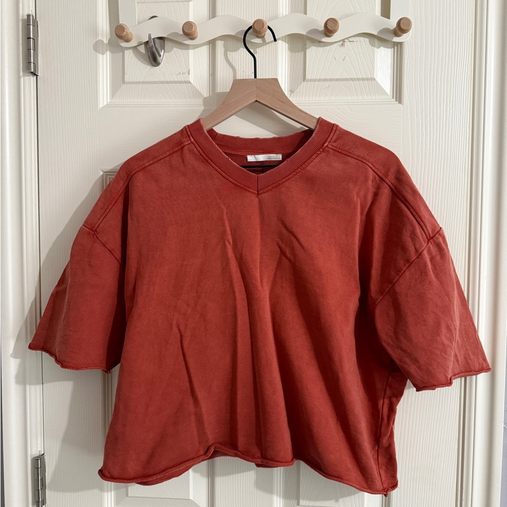 Zara Rust Red Oversized T-Shirt and short